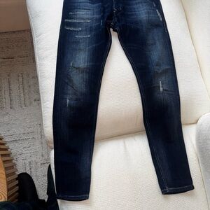 Diesel Men's Distressed Dark Blue Skinny Jeans